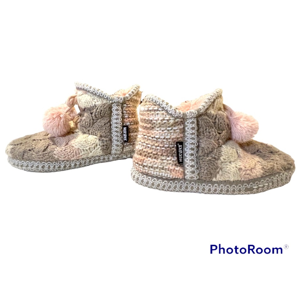 MUK LUKS Sweater Slippers Kids Size Small 5-6